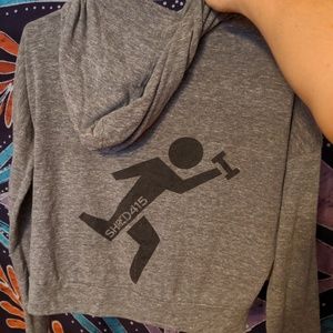 Grey cropped zip up Shred415